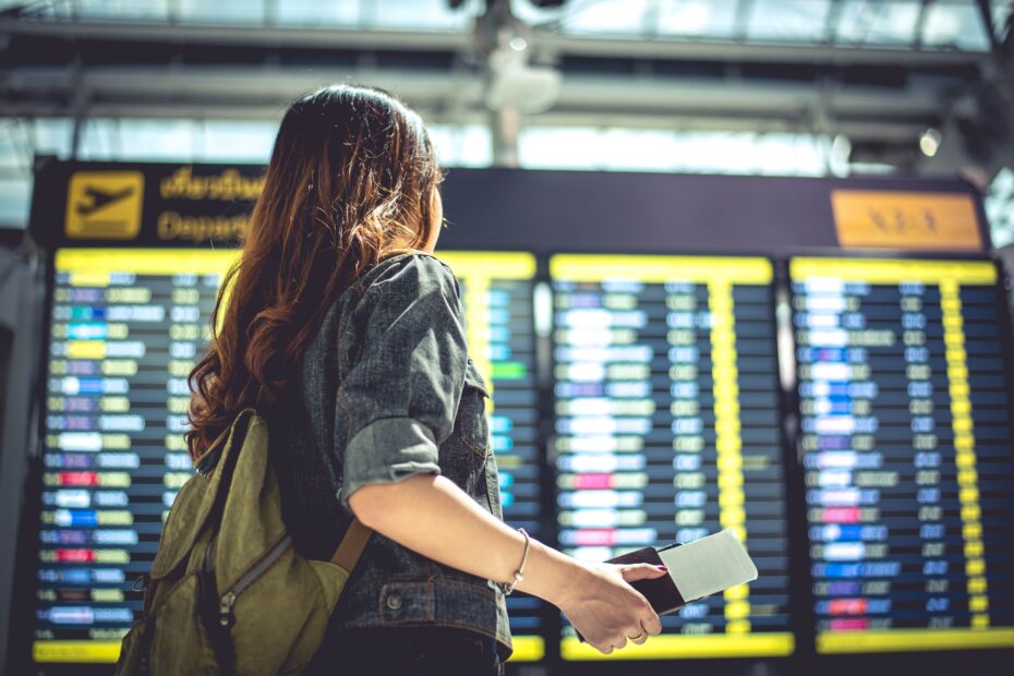 Woman at airport.